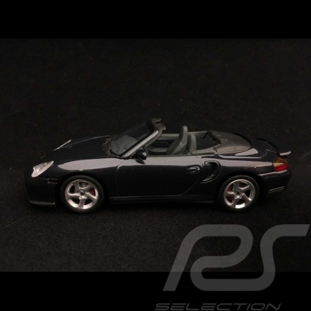 Porsche 911 type 996 Turbo Cabriolet 2004 graublau metal 1/43 Minichamps WAP02010114