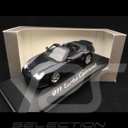 Porsche 911 type 996 Turbo Cabriolet 2004 1/43 Minichamps WAP02010114 bleu gris blue grey blau grau metal
