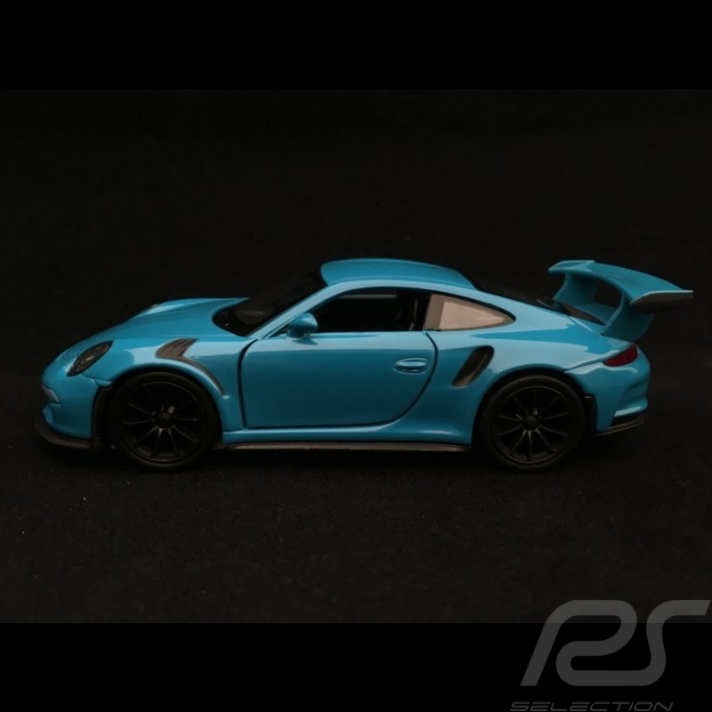 Porsche 911 GT3 RS type 991 Welly bleu jouet à friction pull back toy Spielzeug Reibung