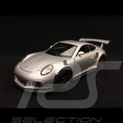 Porsche 911 GT3 RS type 991 Welly gris métallisé jouet à friction pull back toy Spielzeug Reibung silver grey silbergrau