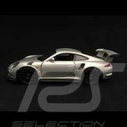 Porsche 911 GT3 RS type 991 pull back toy Welly silver grey