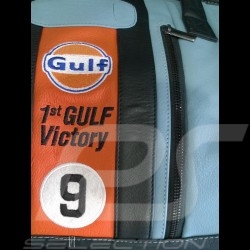 Gulf Racing Reisetasche Le Mans 1968 Sieg Medium Leder blau / orange / schwarz