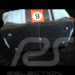 Sac de voyage Gulf Racing victoire Le Mans 1968 Medium cuir bleu / orange / noir travel bag reisetasche