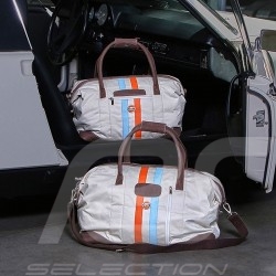 Sac de voyage Gulf vintage Medium beige coton / cuir Travel bag Reisetasche