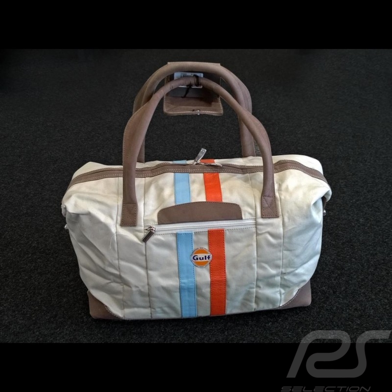 Sac de voyage Gulf vintage Medium beige coton / cuir