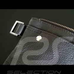 Vintage racing handbag Viper stripes black / beige leather