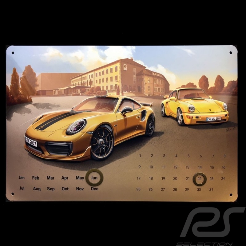 Porsche Kalender 911 Turbo S Exclusive Metall Haltung im Stehen - Perpetual - Porsche Design WAX05000007