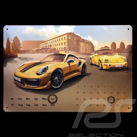 Calendrier Porsche 911 Turbo S Exclusive métal à poser - perpétuel - Porsche Design WAX05000007 Calendar Kalender
