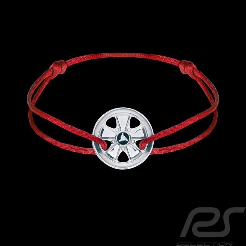 Bracelet Armband Fuchs Argent Sterling Cordon rouge red rot Edition limitée 911 