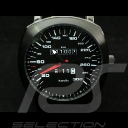 Porsche 911 Automatikwerk Uhr 300 km/h Tachometer schwarz kissenförmigen Gehäuse / schwarz Wahl / weiße Zahlen