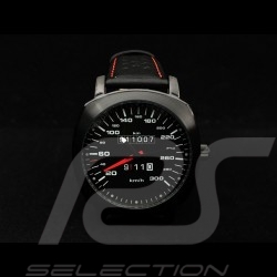 Porsche 911 Automatikwerk Uhr 300 km/h Tachometer schwarz kissenförmigen Gehäuse / schwarz Wahl / we