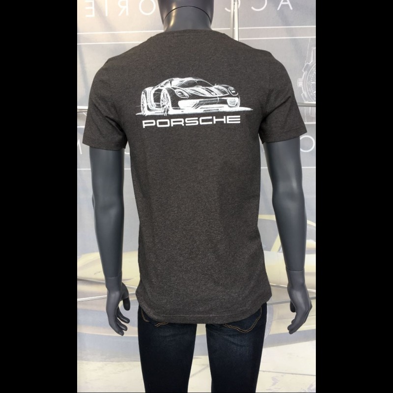 Porsche T-shirt 918 Spyder V-neck grey Porsche Design WAP911J