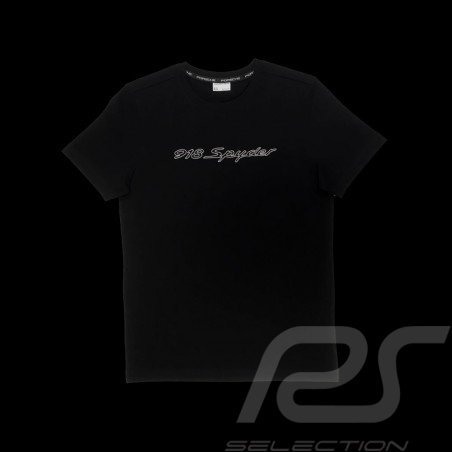 T-shirt Porsche 918 Spyder noir broderie blanche Porsche Design WAP912 - mixte