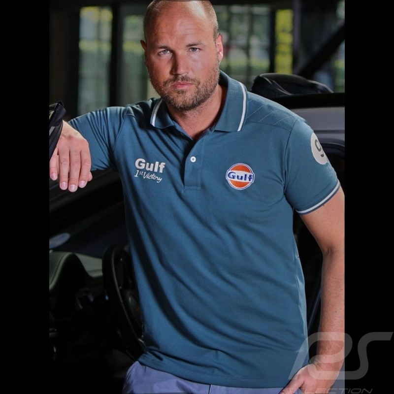 Gulf Le Mans victory Vintage Polo petrol blue - men