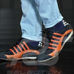 Sneaker / basket shoes style race driver Gulf black / orange - men