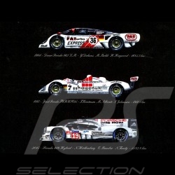 Poster Porsche Vainqueurs Le Mans Edition 19 victoires 50 x 70 oeuvre originale de Alain Baudouin