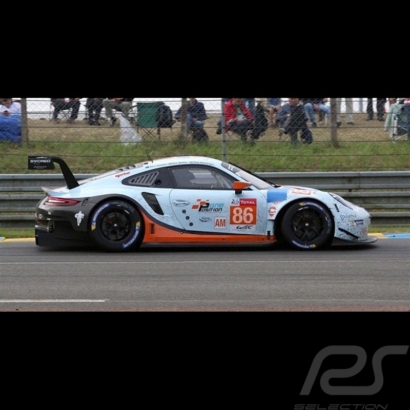 Porsche 911 RSR typ 991 24h du Mans 2018 n° 86 Gulf Racing 1/43 Spark S7041