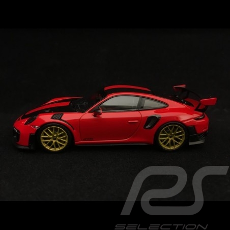 Porsche 911 GT2 RS typ 991 mark II Weissach indischrot / kohlenstoff 1/43 Minichamps 410067221