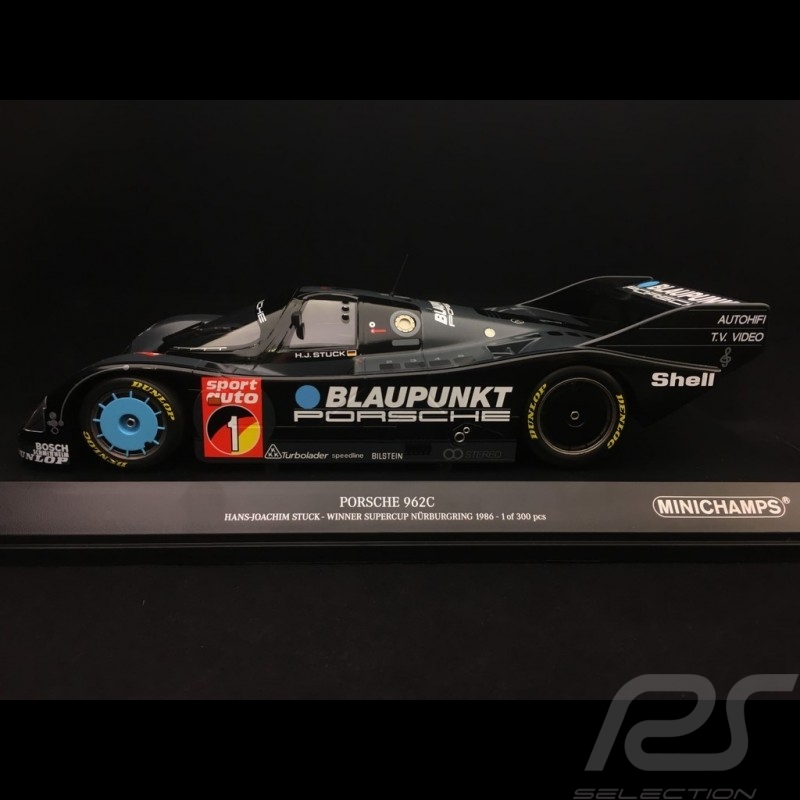 Porsche 962 C n° 1 Blaupunkt Vainqueur winner Sieger ADAC Supercup Nürburgring 1986 1/18 Minichamps 155866501