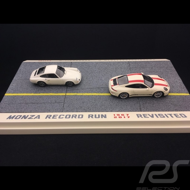 Set Porsche 911 R 1967 - 2017 Monza revisited 1/43 Spark SP191 blanc / rouge white / red weiß / rot