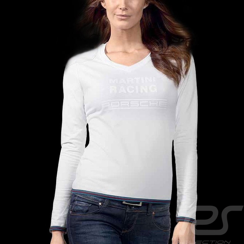 Porsche T-shirt Martini Racing Collection lange Ärmel weiß Porsche Design WAP672 - Damen