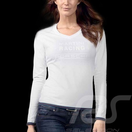 T-shirt Porsche Martini Racing Collection Porsche Design WAP672 - femme woman damen manches longues blanc long sleeves white lan