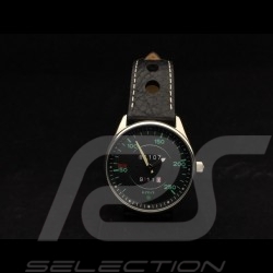 Automatikwerk Uhr Porsche 911 Tachometer chrom Gehause / schwarz Wahl / grüne  Zahlen