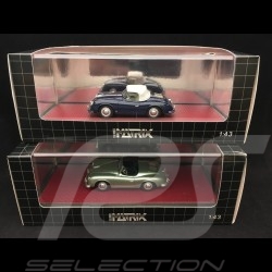 Set Porsche 356 Roadster America 1952 vert cristal / bleu 1/43 Matrix MX41607071 MX41607072