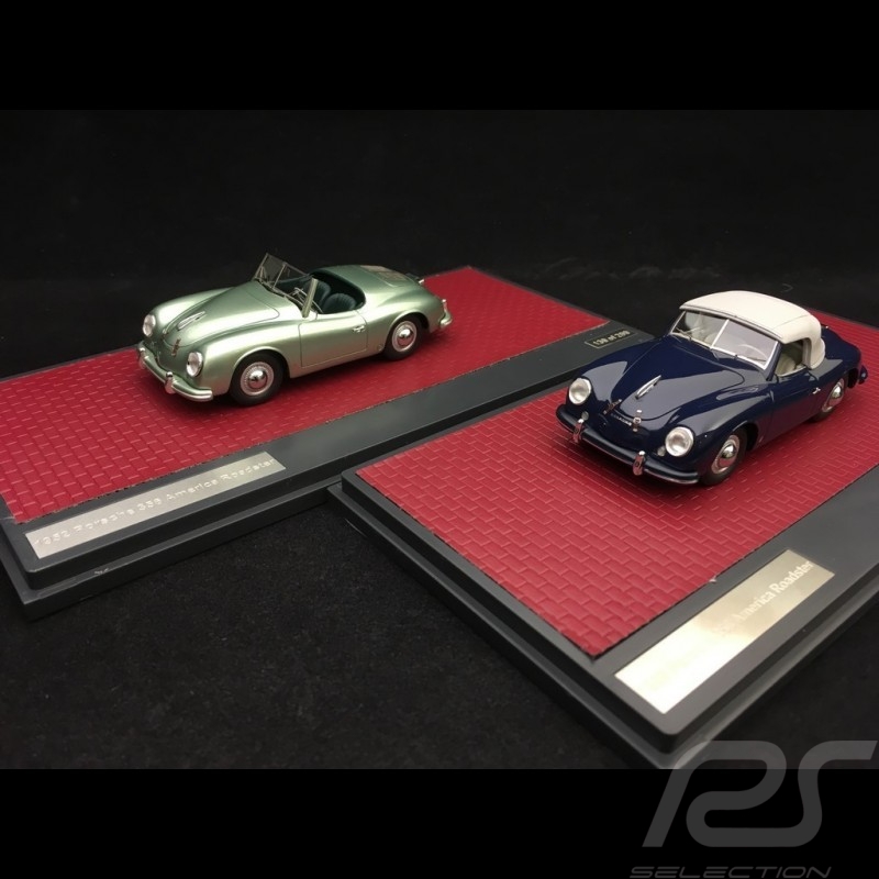 Set Porsche 356 America Roadster 1952 Kristallgrün / blau 1/43 Matrix MX41607071 MX41607072