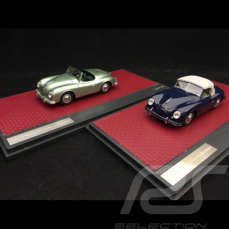 Set Porsche 356 America Roadster 1952 Crystal green / blue 1/43 Matrix MX41607071 MX41607072