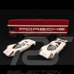 Set  " 70 Ans Porsche" transporteur avec Porsche 908 courte et longue queue 1/43 Schuco 450372700