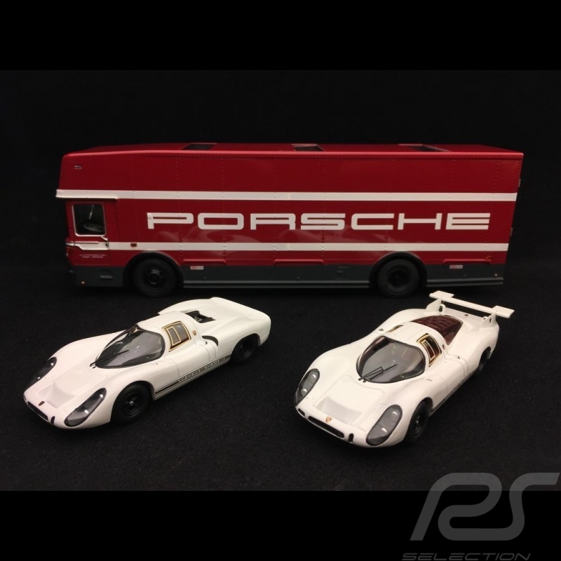 Set  " 70 Years Porsche" Transporter with Porsche 908 short and long tail 1/43 Schuco 450372700