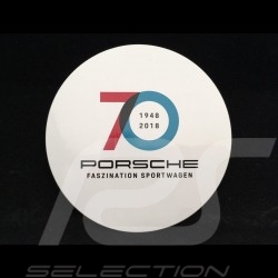Porsche Aufkleber 70 Jahre 1948 - 2018 für die Innenseite von Gläsern