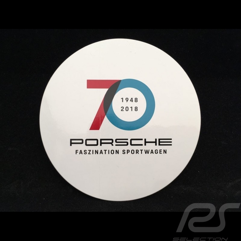 Autocollant Sticker Aufkleber Porsche 70 ans 1948 - 2018 pour l'intérieur de la vitre