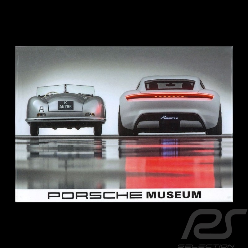 Plaque aimantée Magnet Porsche 70 ans 356 n°1 - 1948 / Mission e - 2018 version 1 vue de face