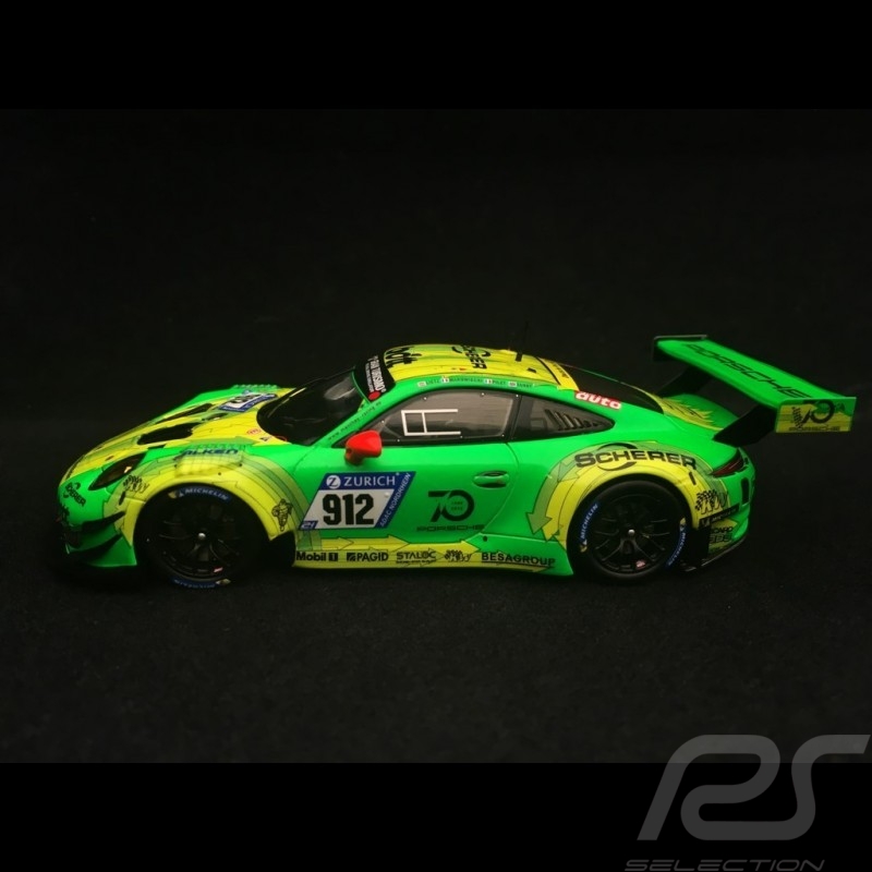 Porsche 911 type 991 GT3 R Sieger Nürburgring 2018 n° 912 Manthey racing 1/43 Spark SG400