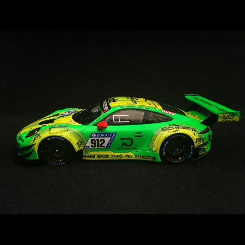 Porsche 911 type 991 GT3 R winner Nürburgring 2018 n° 912 Manthey racing  1/43 Spark SG400