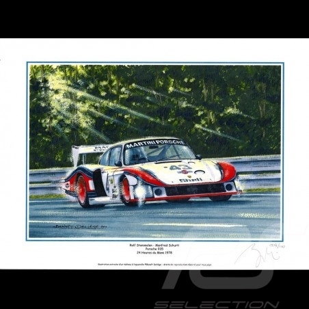 Porsche Poster 935 n° 43 Martini 24h du Mans 1978 " Moby Dick " 30 x 40