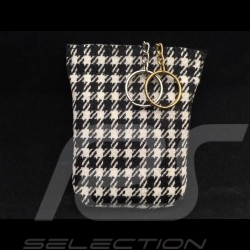 Keyring Porsche 911 Targa 4S Pepita houndstooth leather WAX01020416