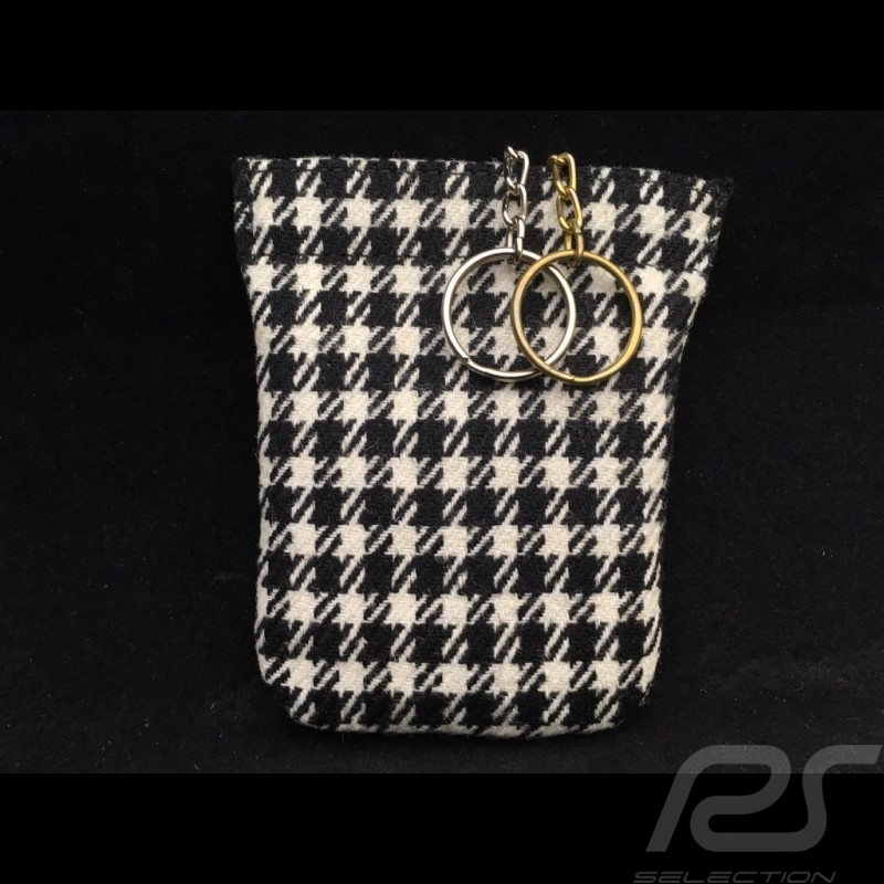 Keyring Porsche 911 Targa 4S Pepita houndstooth leather WAX01020416