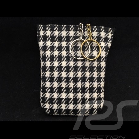 Keyring Porsche 911 Targa 4S Pepita houndstooth leather WAX01020416