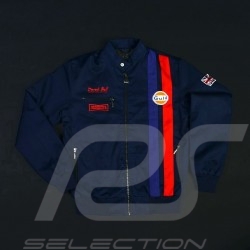 Veste Gulf Racing Derek Bell signature bleu marine - homme Jacket Jacke