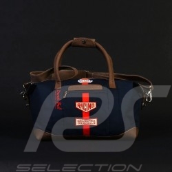 Gulf Travel bag Derek Bell signature Medium navy blue cotton / leather