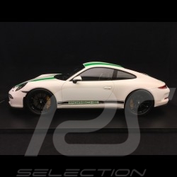 Porsche 911 R type 991 2016 white green stripes 1/18 Spark 18S236