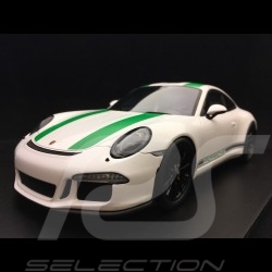 Porsche 911 R type 991 2016 1/18 Spark 18S236 blanc bandes vertes white green stripes weiß grun streifen
