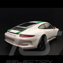 Porsche 911 R type 991 2016 1/18 Spark 18S236 blanc bandes vertes white green stripes weiß grun streifen