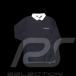 Porsche polo shirt Classic navy blue / white collar long sleeves Porsche WAP917 - men