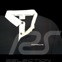 Porsche polo shirt Classic navy blue / white collar long sleeves Porsche WAP917 - men