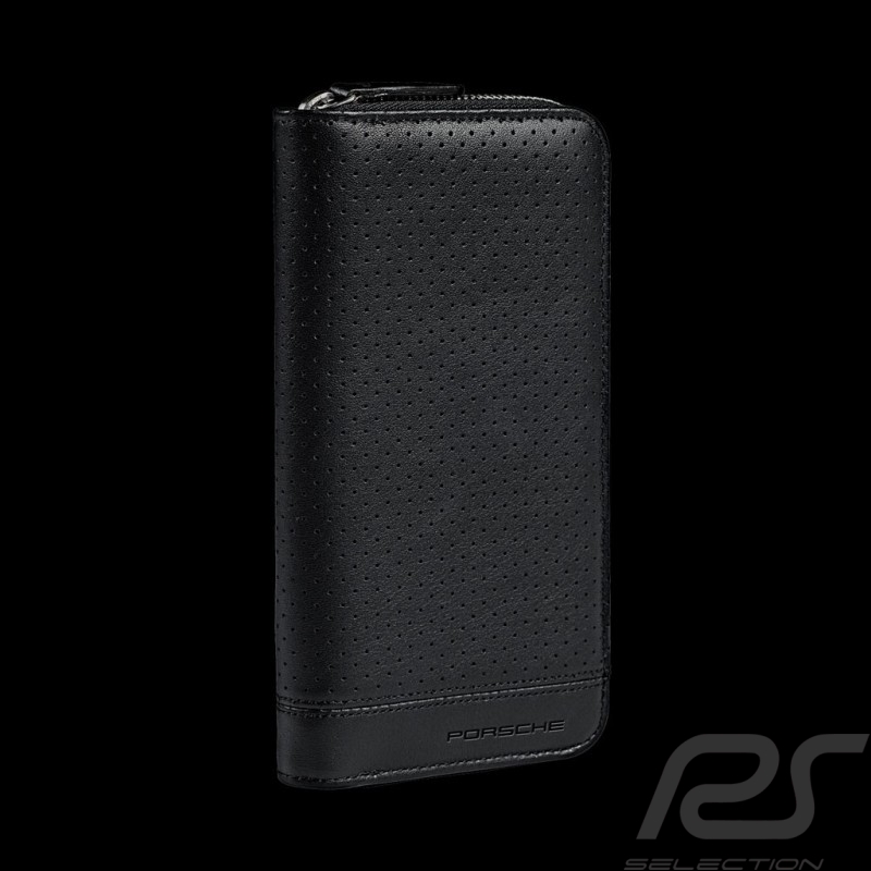 Porsche Geldbörse Geldhalter schwarze Leder Lochmuster Porsche Design WAP9110010F