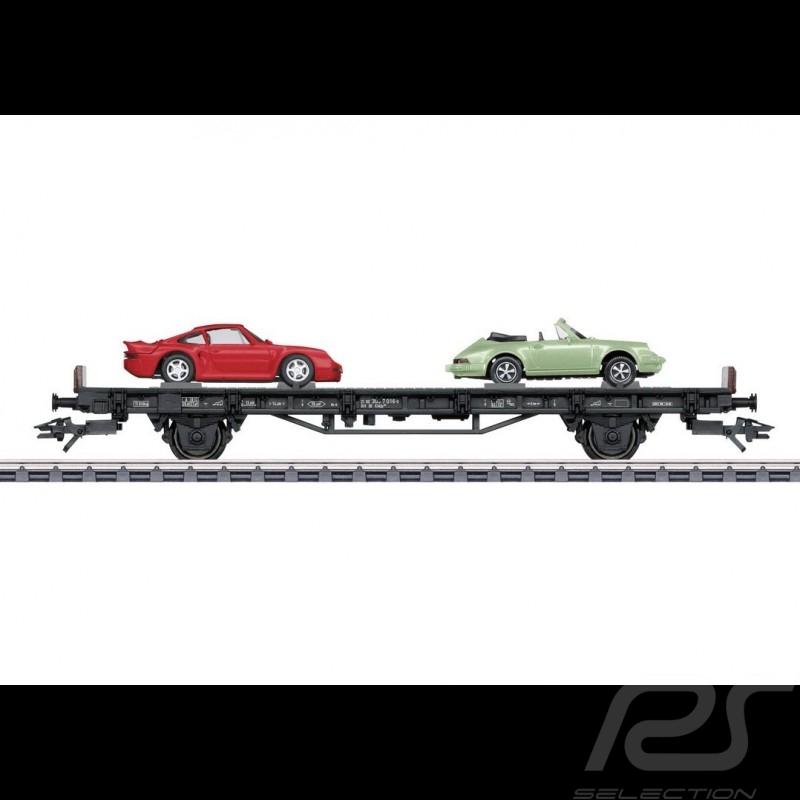 Wagon Porsche 70 ans Les années 80 Porsche Märklin HO 1/87 MAP10708018 4505 Auto Transport Car Autotransportwagen
